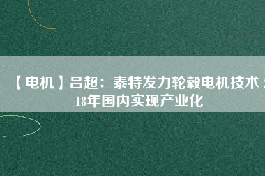 【電機(jī)】呂超：泰特發(fā)力輪轂電機(jī)技術(shù) 2018年國(guó)內(nèi)實(shí)現(xiàn)產(chǎn)業(yè)化
          