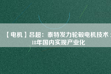 【電機(jī)】呂超：泰特發(fā)力輪轂電機(jī)技術(shù) 2018年國(guó)內(nèi)實(shí)現(xiàn)產(chǎn)業(yè)化
          