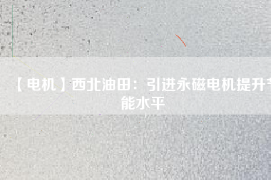 【電機】西北油田：引進(jìn)永磁電機提升節(jié)能水平
          
