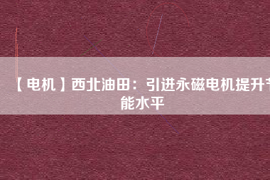 【電機】西北油田：引進(jìn)永磁電機提升節(jié)能水平
          