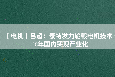 【電機(jī)】呂超：泰特發(fā)力輪轂電機(jī)技術(shù) 2018年國(guó)內(nèi)實(shí)現(xiàn)產(chǎn)業(yè)化
          