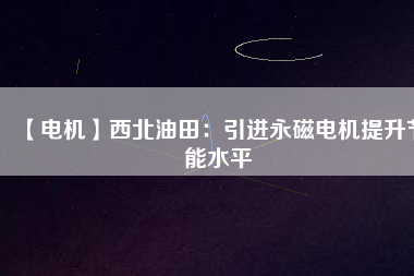 【電機】西北油田：引進(jìn)永磁電機提升節(jié)能水平
          