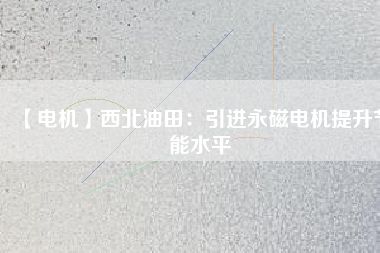 【電機】西北油田：引進(jìn)永磁電機提升節(jié)能水平
          