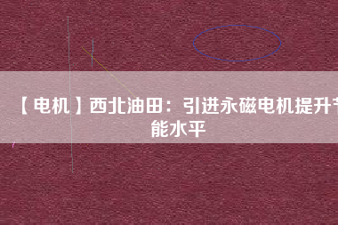 【電機】西北油田：引進(jìn)永磁電機提升節(jié)能水平
          