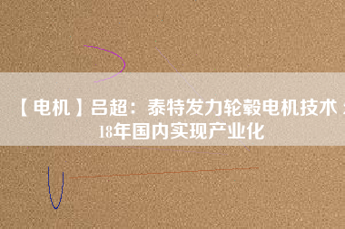 【電機(jī)】呂超：泰特發(fā)力輪轂電機(jī)技術(shù) 2018年國(guó)內(nèi)實(shí)現(xiàn)產(chǎn)業(yè)化
          
