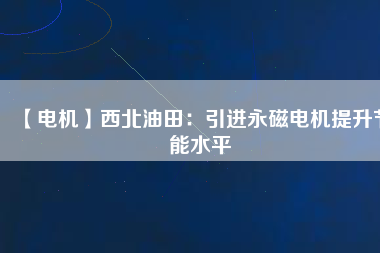 【電機】西北油田：引進(jìn)永磁電機提升節(jié)能水平
          