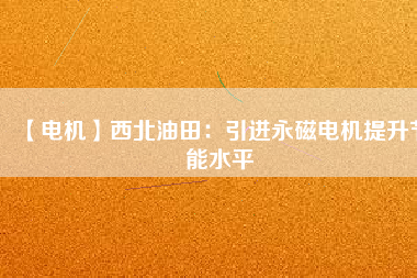 【電機】西北油田：引進(jìn)永磁電機提升節(jié)能水平
          