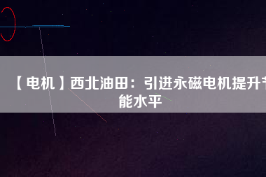 【電機】西北油田：引進(jìn)永磁電機提升節(jié)能水平
          