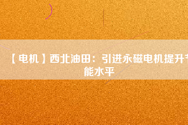 【電機】西北油田：引進(jìn)永磁電機提升節(jié)能水平
          