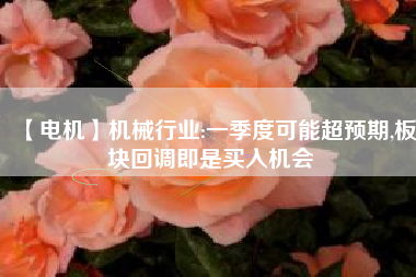 【電機(jī)】機(jī)械行業(yè):一季度可能超預(yù)期,板塊回調(diào)即是買入機(jī)會